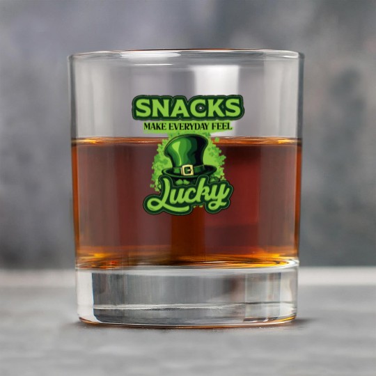 Snacks Make Everyday Feel Lucky St Patricks Day Rock Glasses
