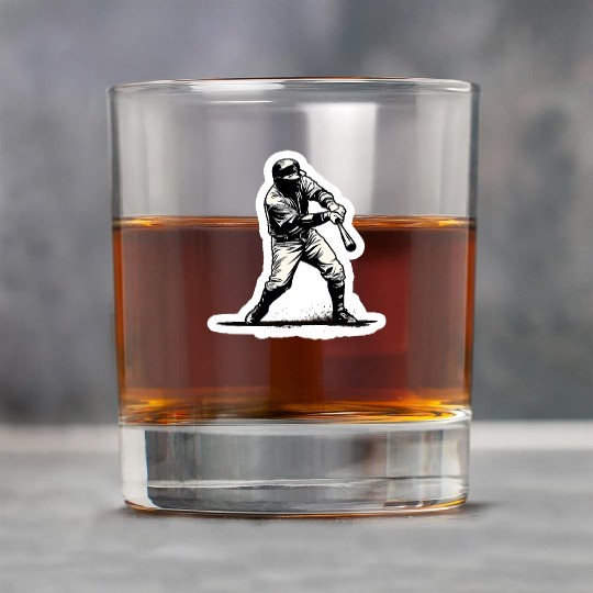 Baseball Player Black And White Rock Glasses