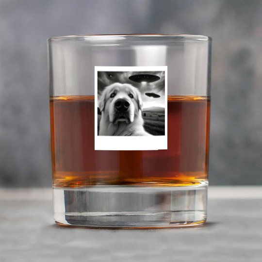Great Pyrenees Funny Graphic Selfie with UFOs Weir Rock Glasses
