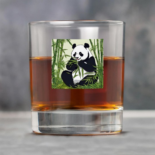 Chill Panda Eating Bamboo Cute Relaxed Design Rock Glasses