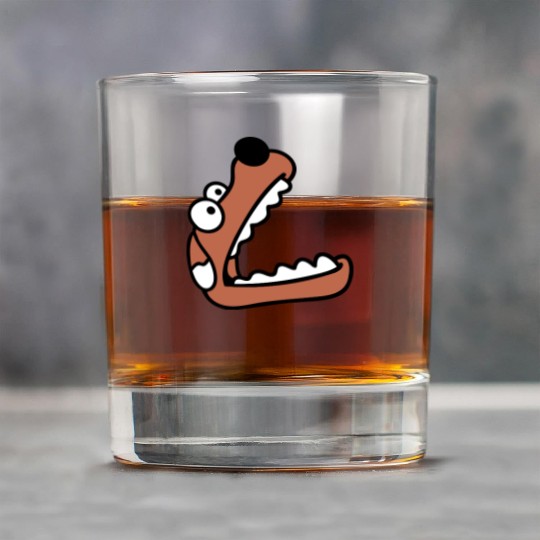 Dog Big Mouth Snout Hunger Looks Up Greedy Eating Rock Glasses