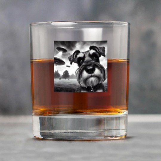 Miniature 2 Schnauzer Funny Graphic Selfie UFOs We Rock Glasses