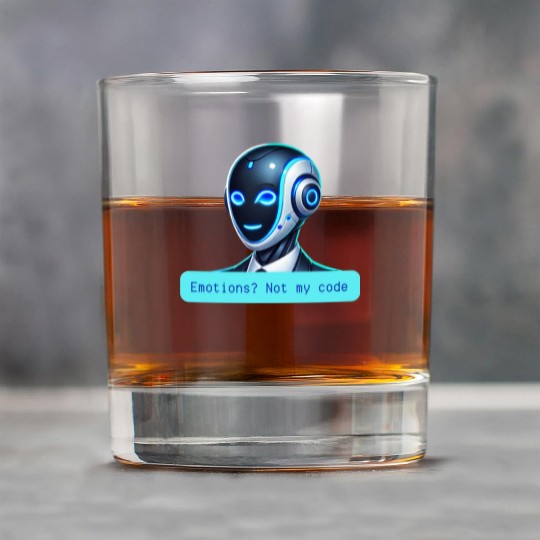 Emotions Not My Code Funny AI Robot Design Rock Glasses