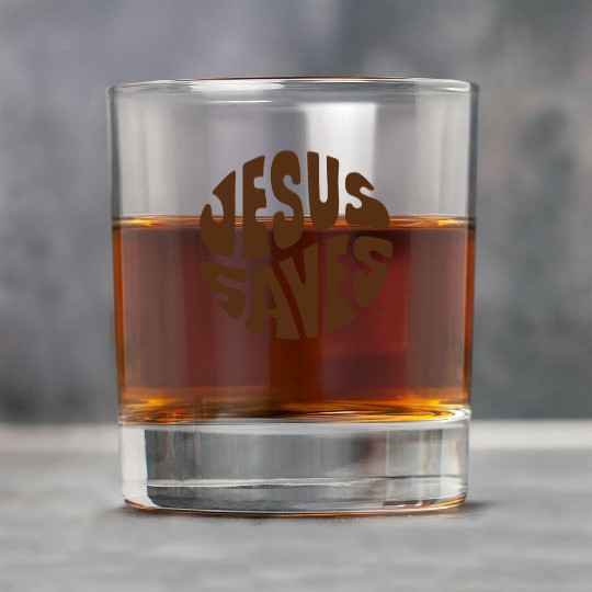 Jesus Saves Text Rock Glasses