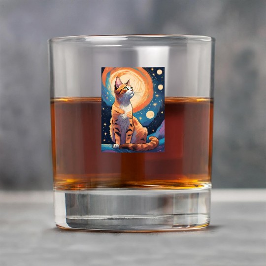 Cat painting red black cat Rock Glasses