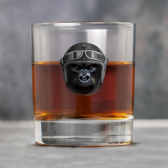 Biker Gorilla Motorcycle Silver Back Monkey Rock Glasses
