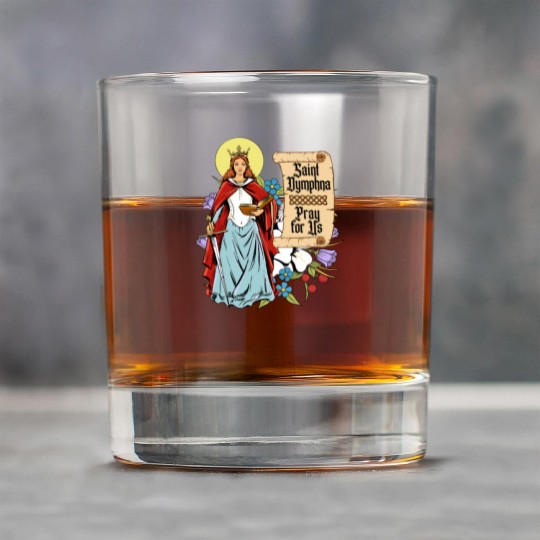 St. Dymphna Purity Lily Patron Saint Mental Health Rock Glasses