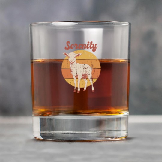 Serenity Vintage Retro Lamb Sunset Rock Glasses