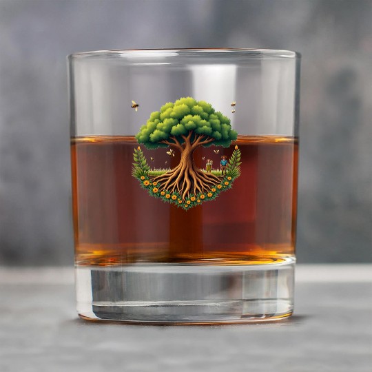 Tree of Life & Bees Rock Glasses