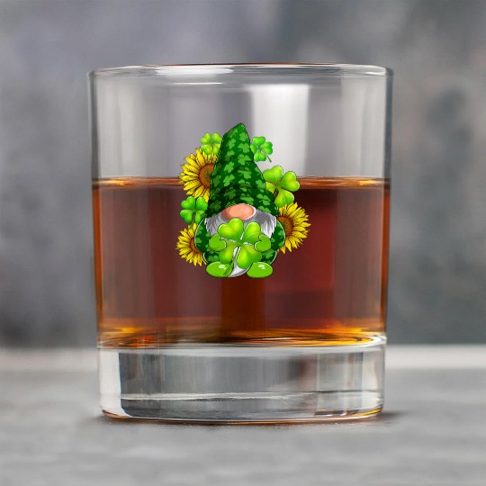 Cute Gnome Sunflower Happy St Patricks Day Rock Glasses