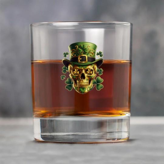 St Patricks Day Sugar Skull Shamrock Irish Mexican Rock Glasses