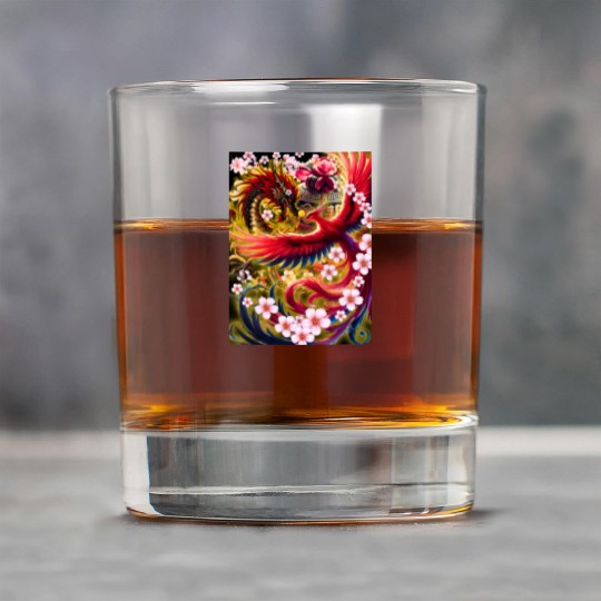 Chinese Dragon and Phoenix Rock Glasses