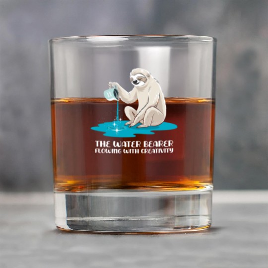 Aquarius Zodiac Sloth: The Water Bearer Flowing Rock Glasses