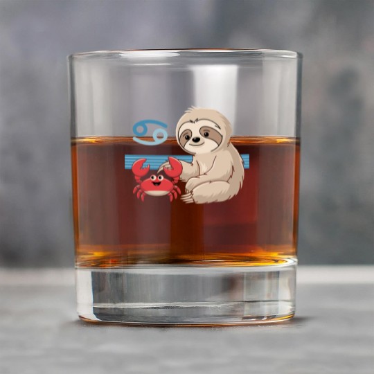 Cancer Zodiac Sloth with Adorable Crab Rock Glasses
