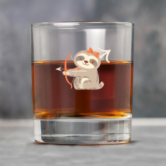 Sagittarius Zodiac Sloth Archer Design for Rock Glasses