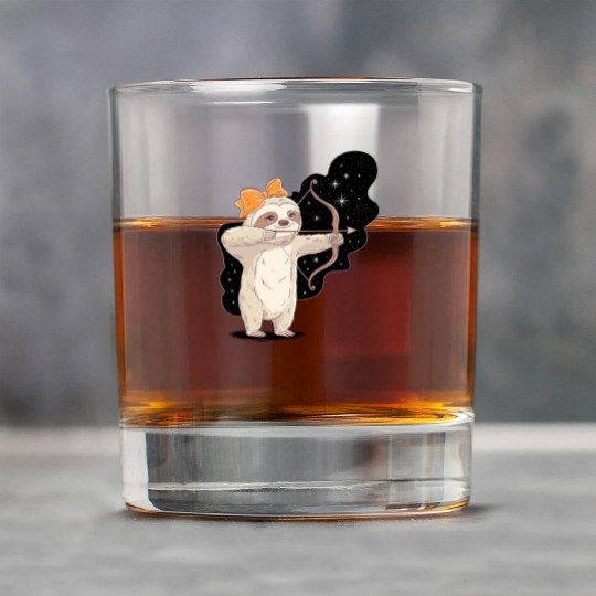 Sagittarius Zodiac Sloth Bow and Stars Rock Glasses