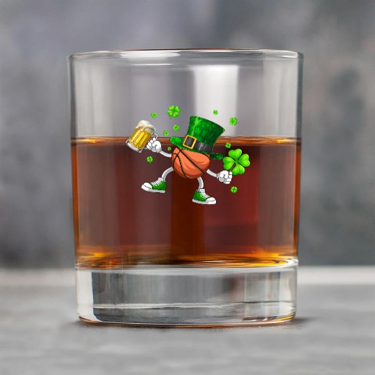 Basketball Drinking Beer St Patrick's Day Rock Glasses