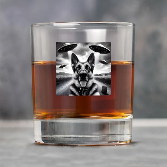 German shepherd Gsp Funny Graphic Selfie UFOs Weir Rock Glasses