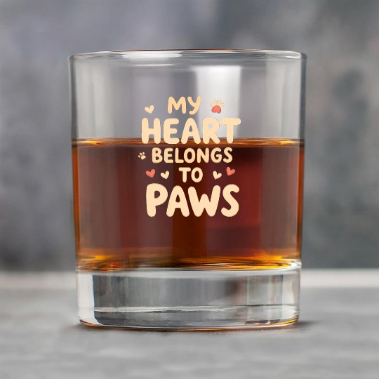 My Heart Belongs to Paws – Love for Pets Rock Glasses