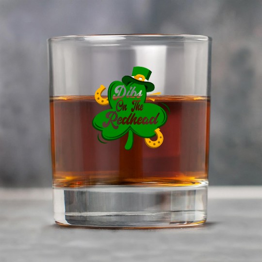 Dibs On The Redhead Funny St Patricks Day Drinking Rock Glasses