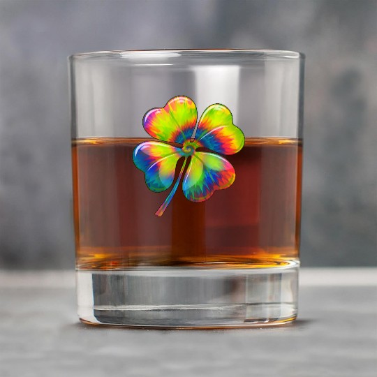 Tie Dye Shamrock Lucky Four Leaf Clover St Patrick Rock Glasses