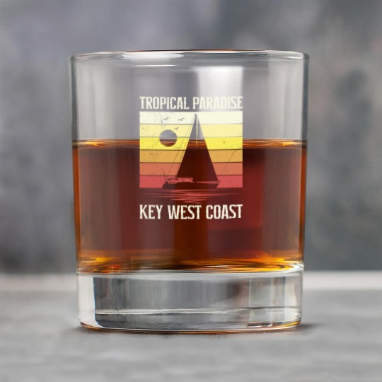 Florida TROPICAL PARADISE KEY-WEST COAST Rock Glasses