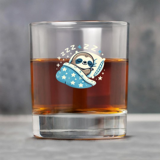 Sloth Sleeping In Bed At Night Time Rock Glasses