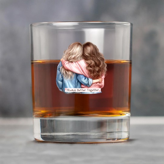 Always Better Together Best Friends BFF Friendship Rock Glasses