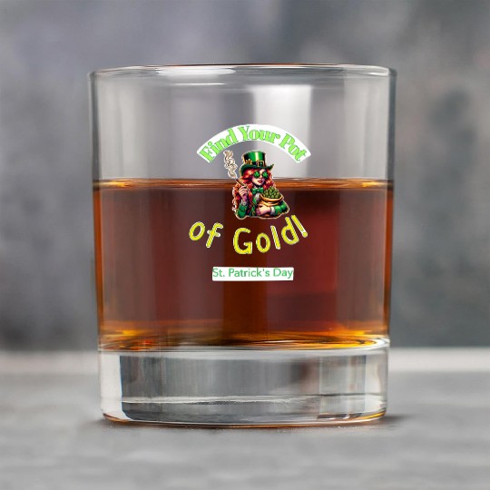 Find Your Pot Of Gold gift for St Patrick's Day Rock Glasses