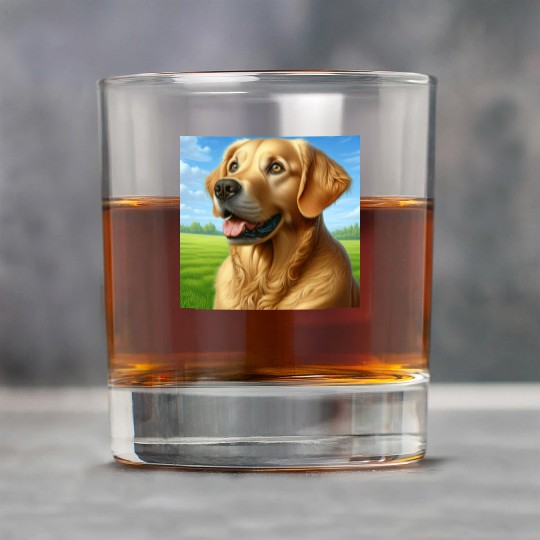Realistic Golden Retriever Rock Glasses