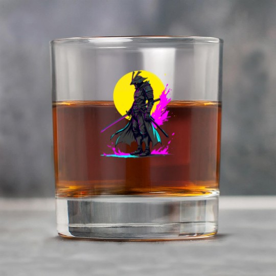 Cyberpunk Samurai Warrior Neon Art Design Rock Glasses