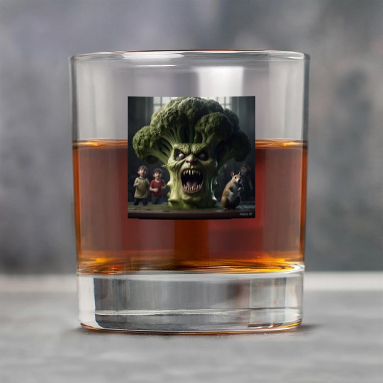 a hyper realistic cinematicmean broccoli. Rock Glasses