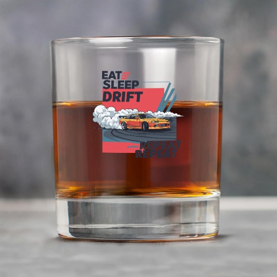 Eat Sleep Drift Repeat Rock Glasses – Neon JDM Car Raci