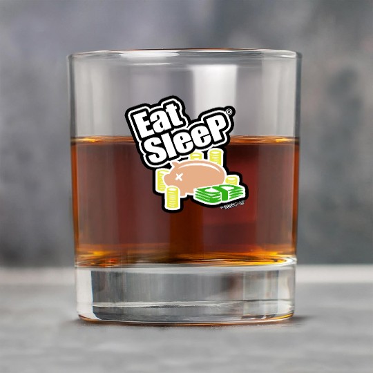 EAT SLEEP MONEY Rock Glasses