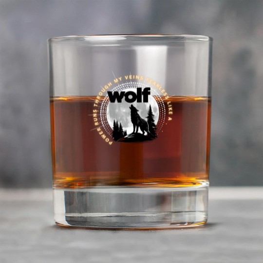Fearless Wolf Full Moon Rock Glasses