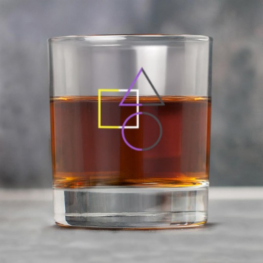 Nonbinary Pride Shapes Triangle Circle Square Rock Glasses