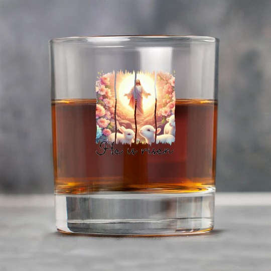 Easter Day Jesus He is risen Rock Glasses