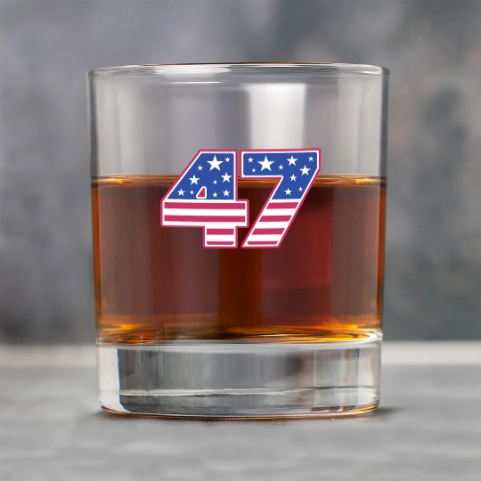 Number 47 in Stars and Stripes Rock Glasses