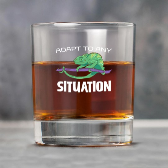 Adapt to Any Situation Chameleon Illustration Rock Glasses