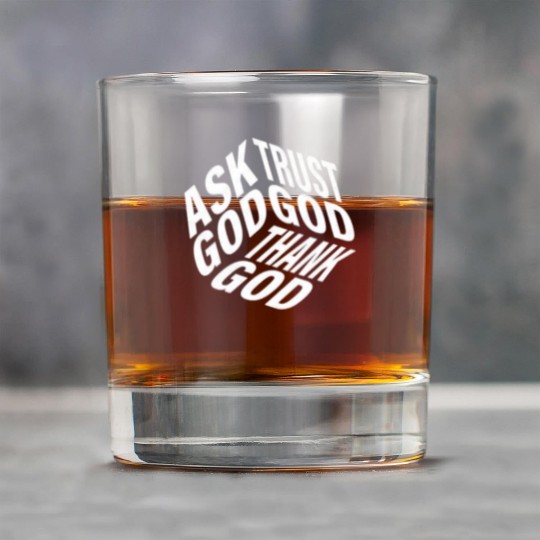 Ask Trust Thank God | 3D Faith-Inspired Typograph Rock Glasses