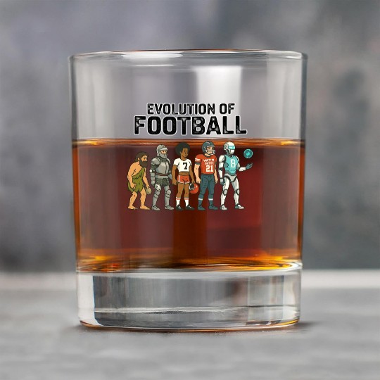 Football Evolution Timeline for Draft and Game Day Rock Glasses