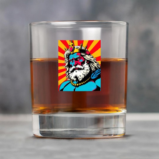 Bold Pop Art Zeus – Colorful Greek God Illustratio Rock Glasses