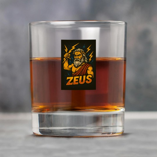Epic Zeus Thunderbolt Illustration Rock Glasses