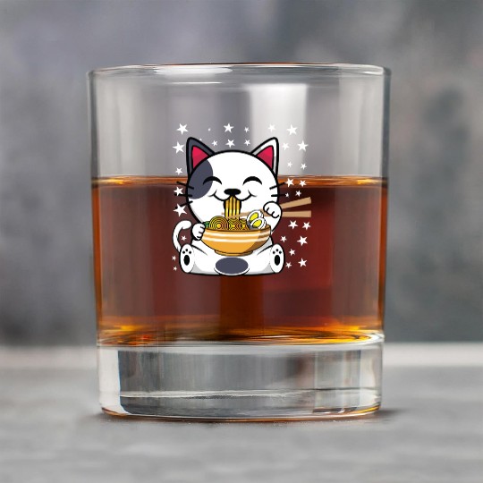 Cat Ramen Japanese Funny Japanese Kawaii Black Cat Rock Glasses