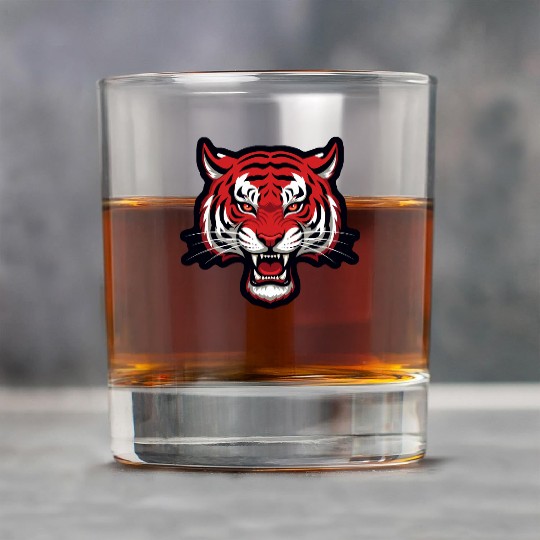 Savage Red Tiger Head – Fierce Wild Beast Rock Glasses