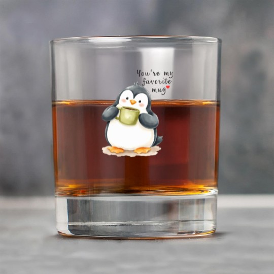You're My Favorite Mug! - Cute Penguin & Sweet Lov Rock Glasses