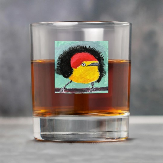 Wire tailed Manakin Painting Rock Glasses