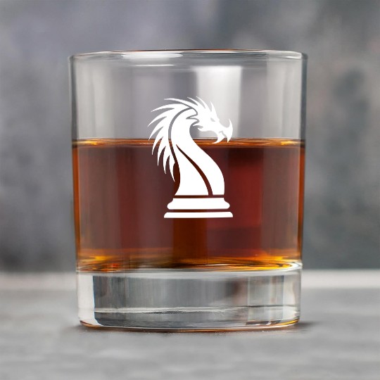 Chess Dragon white Rock Glasses