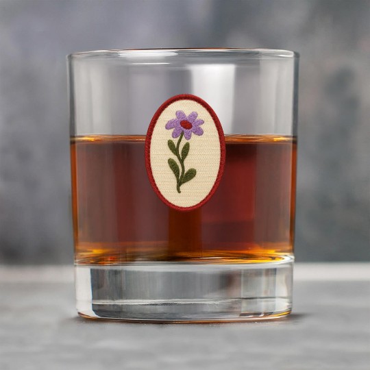 Vintage Embroidered Flower Print Rock Glasses