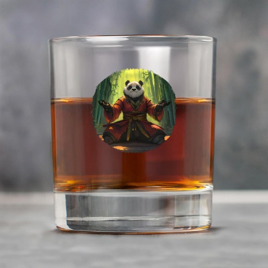 Meditating Panda In Bamboo Forest With Zen Energy Rock Glasses